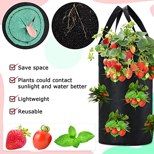 6 Pieces 3 Gallon Tomato And Herb Planter Hanging Aeration Fabric Strawberry Grow Bags Hanging Strawberry Planter Upside Down Tomato Plant Hanger Vegetable Planting Bags For House(Green) #TOP3