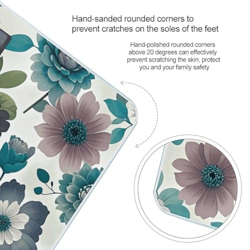 Báscula Digital Floral Gris Azulado y Blanca para Baño miniatura 4