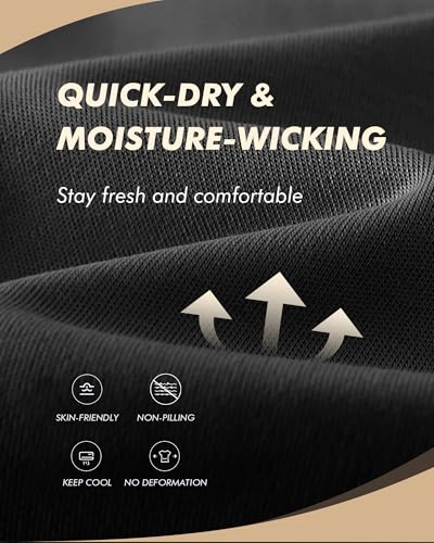 BOOJO 3 Pack Workout Mens Shirts - Quick Dry Causal Moisture Wicking Work Gym Athletic Short Sleeve for Basketball Running