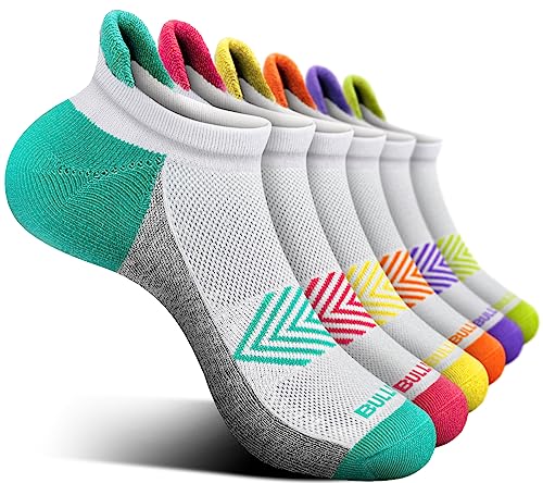 Image of BULLIANT Socks For Women 6Pairs-Womens Athletic Ankle Socks No Show Cushioned for Walking Running-Compression Arch Support