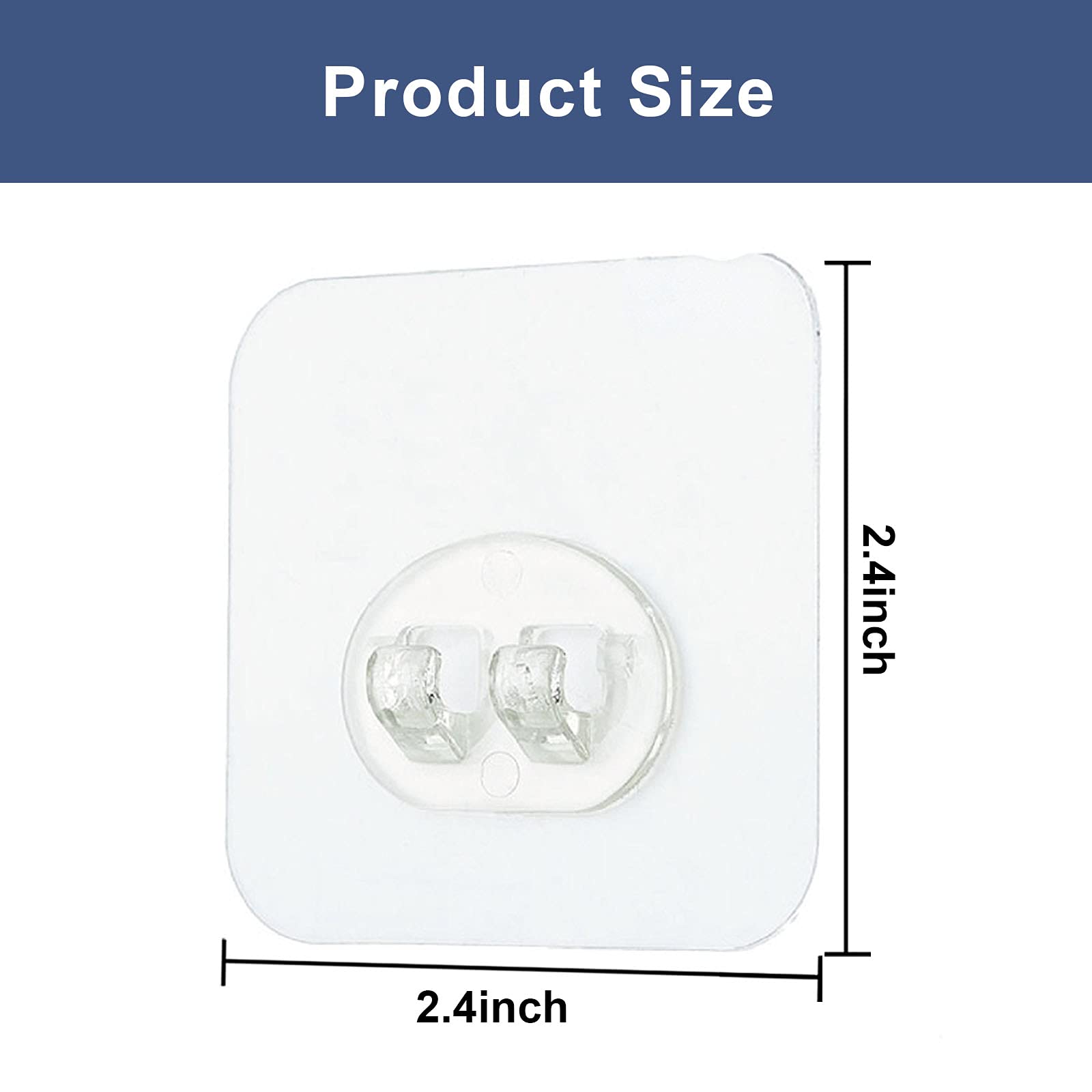 8 Pack Shower Caddy Adhesive Hooks Replacement Strong sticker Single Hooks for Bathroom Shower Caddy Corner Shelf basket — view 3