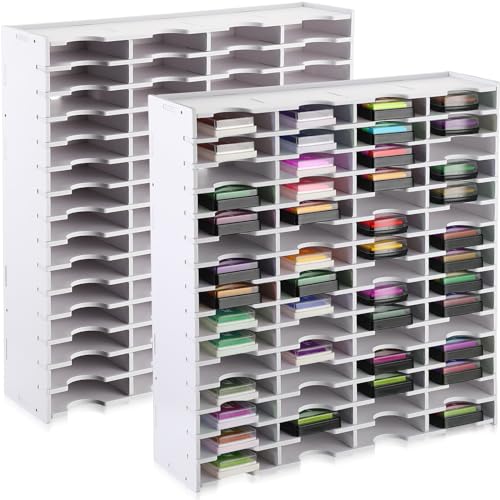Sunnychicc 2 Pack 60 Grids Ink Pad Storage Holder Stamp