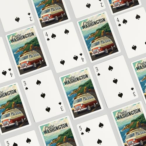 Lantern Press Cruise Washington, Juego de Naipes Poker miniatura 4