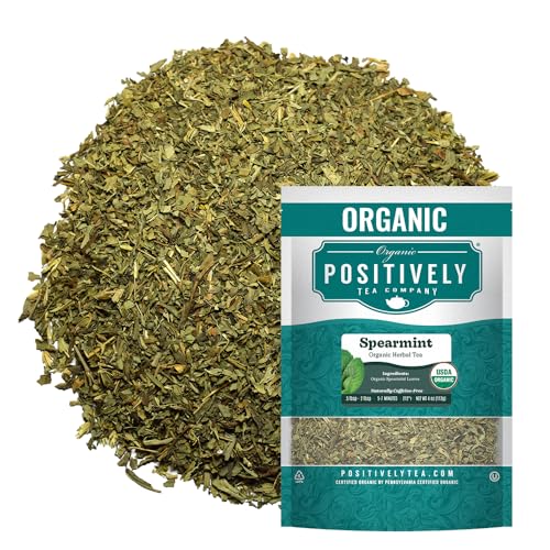 Image of Organic Positively Tea Company, Spearmint Leaf Herbal Tea, Loose Leaf, 4 Ounce