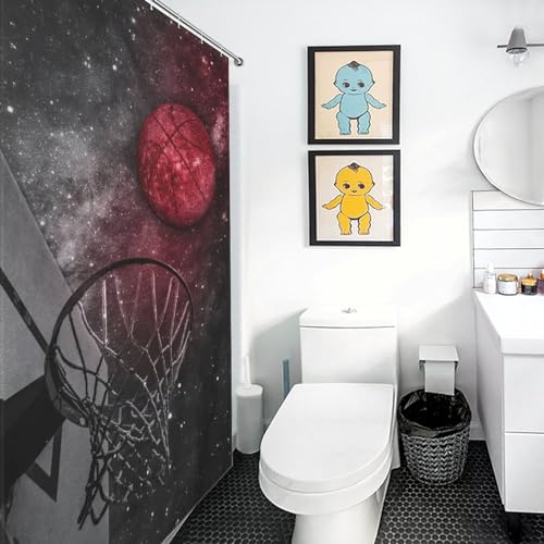 Rideau Douche Lavable Imperméable Basket-Ball Anti-Éclaboussures