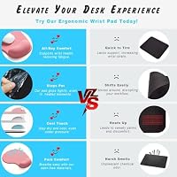 Office Mousepad with Gel Wrist Support - Ergonomic Gaming Desktop Mouse Pad Wrist Rest - Design Gamepad Mat Rubber Base for Laptop Computer -Silicone Non-Slip Special-Textured Surface (01Pink) — image 6