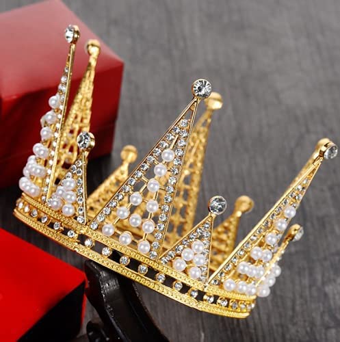 Prinsessenkroon, tiara-diadeem voor dames en meisjes, glinsterende kristallen kroon voor taart, bruiloft, verjaardagsfeest, vintage bruidskroon, haarsieraad voor bruiloft, eindexamenfeest, speciale