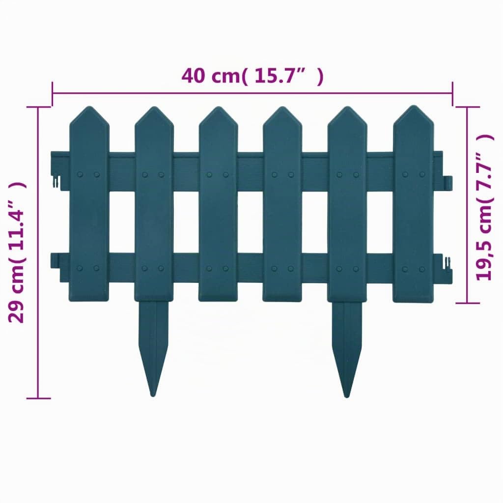vidaXL 25x Bordature per Prato Design Tradizionale ad Incastro Robuste Eleganti Bordo Giardino Recinzione Confine Erba Aiuole Verde 10 m in PP