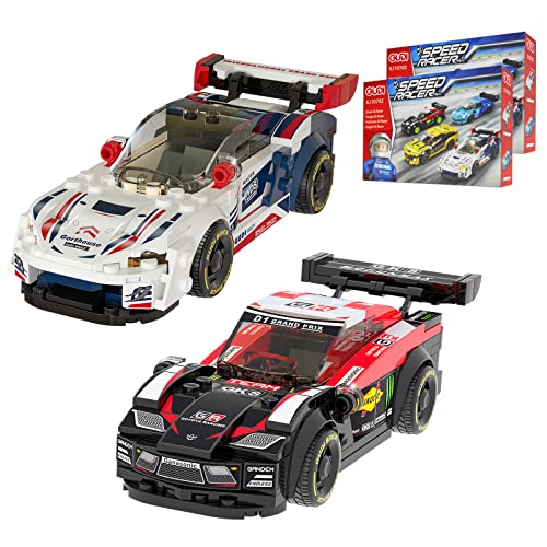 GUDI Speed Race Car Building Kit, Pack of 2 Car Building Toys with Mini Racers, Ghost and Knight Car Building Blocks Set, STEM Building Toy for Kids Age 6-12 to Inspire Hours of Creative Fun