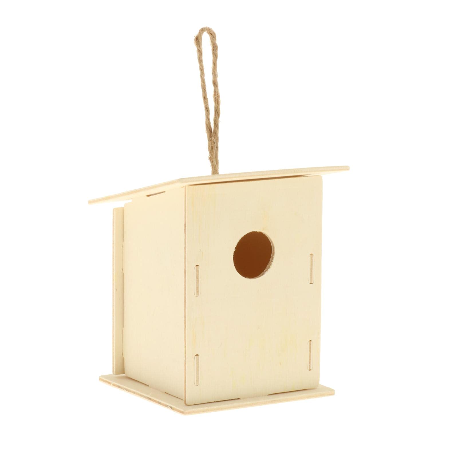 THE STYLE SUTRA® Unfinished Natural Wooden Bird House Hanging Birdhouse Window Decoration Style 3| Home & Garden | Yard, Garden & Outdoor Living | Bird & Wildlife Accessories | Birdhouses | |-image-21