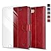 OCASE Wallet Case Compatible for iPhone SE 2022 5G, iPhone 7/8/SE 2020 Case [Card Slot] [Kickstand] [Screen Protector] PU Leather Flip Folio Phone Cover for iPhone 7/8/SE2/SE3 - Red