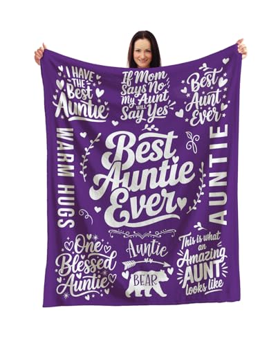 Best Auntie Ever Blanket - Celebrate Your Favorite Aunt with This Warm and Soft and Comforting Throw - Features Loving Messages and Beautiful Design for Birthdays - Holidays