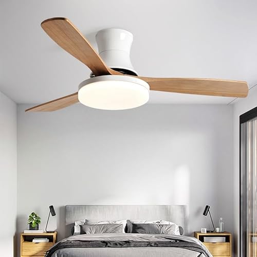 Jiaweida Ceiling Fan Ceiling Fan with Lights Remote Control, 6 Speeds Ceiling Fan with Remote, Log Leaf Fan Light, Living Room Dining Room Light