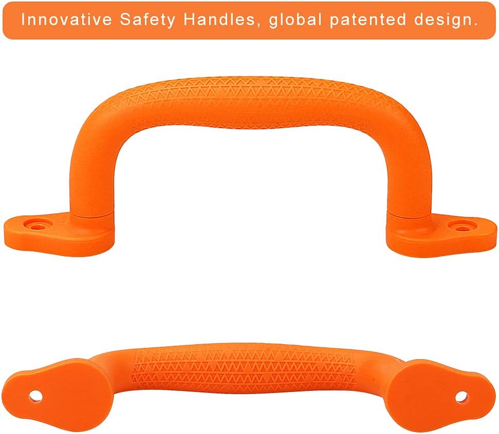 Dolibest 8-Pack Safety Handles for Swing Sets & Playsets - Monkey Bars with Anti-Skid Grip with Finger Indentations, Plastic Grab Handles, Easy Mounting for Climbing Frames, Playhouses, Treehouses