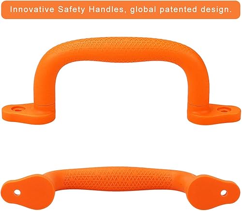 Miniatura 4 de SELEWARE Manijas de seguridad naranjas para patio de juegos, mango de plástico antideslizante para parque infantil, asas duraderas para interiores y