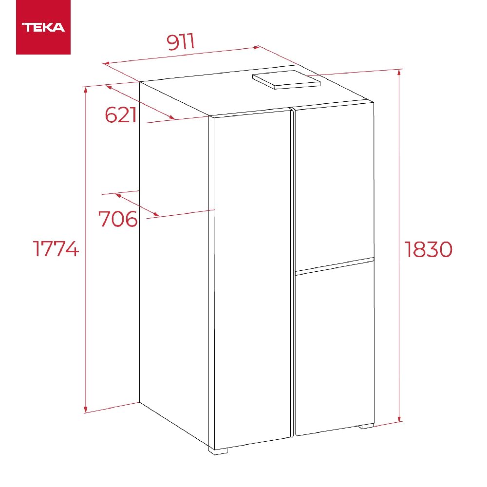 Teka Frigorífico Americano Side by Side con Vinoteca, Motor Inverter, Full No Frost, 548L, RLF 85950 GBK