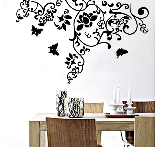 Createforlife Wallpaper Home Decoration Wall Art Fashion Sticker Black Pattern