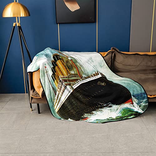 Suike Throw Blanket 50X60 Inches Luxury Flannel Vintage Ocean Rms Titanic Liner Draw Furniture Interesting And Warm Pop Art Microfiber Print Soft Cozy Warm Wrinkle Resistant Couch Bed Throws Sofa #TOP3