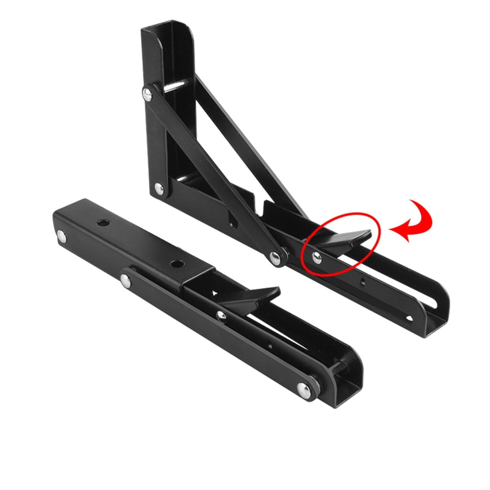 2 uds 6-20 pulgadas ajustable montado en la pared triángulo soporte de ángulo plegado banco mesa estante muebles pesado Hardware Para Montaje(20 Inch)