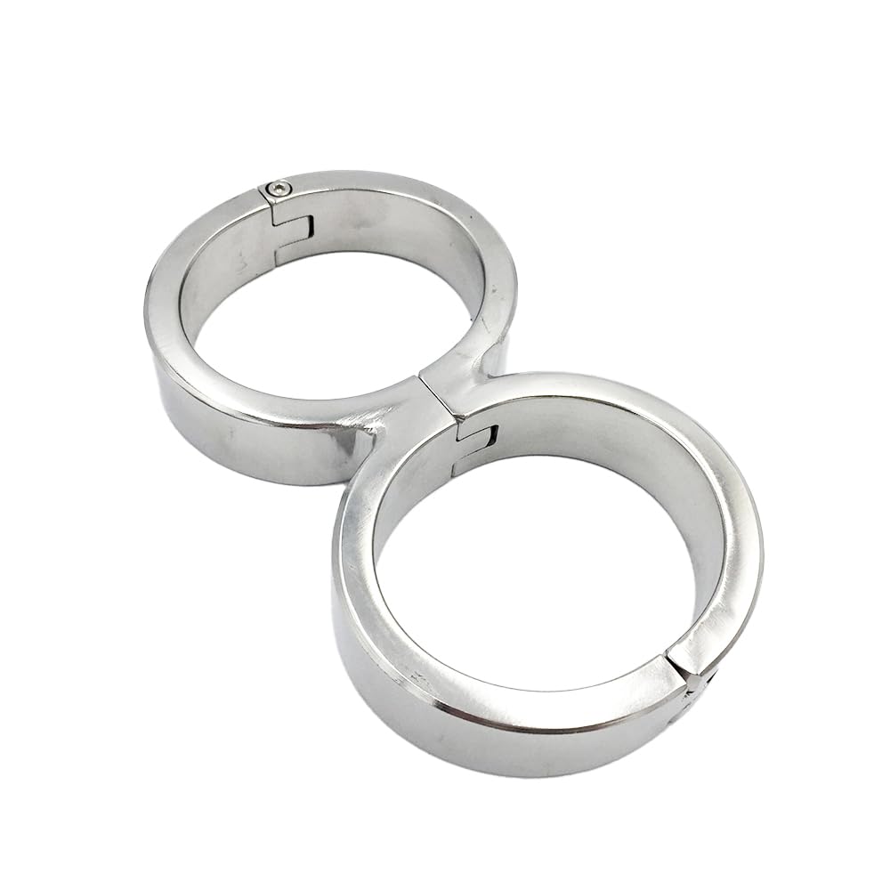 Heyie Men's One Color Bdsm Stainless Steel Figure 8 Handcuffs Ankle Cuffs Fetish Restraints Slave Sex Toys For And Wo Sm Handcuff Lock Erotic Games Handcuff Handcuffs Sex Bed (Size : :6.25.7Cm)