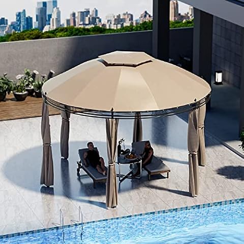 Tangkula 11.5x11.5 ft Round Gazebo Cover