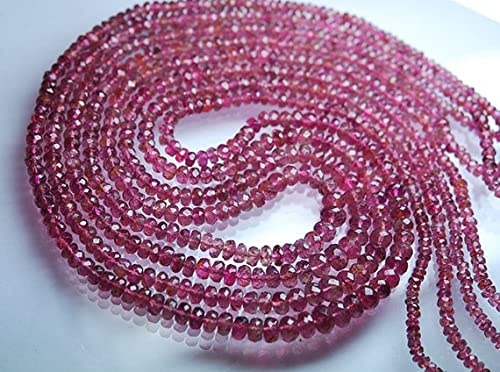 Pink Tourmaline Faceted Rondelles d'exception pour création de joaillerie fine