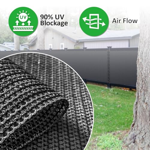 Nc LS-YSW-G650-90 6' X 50' Black Privacy Screen Fence Heavy Duty Fencing Mesh Shade Net Cover thumb #2