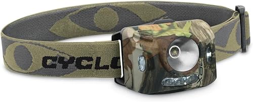 CYCLOPS Ranger X-Power - Linterna frontal táctica de caza, duradera, ligera, compacta, ajustable, 4 modos de luz, brillante, 3 LED de color, 126