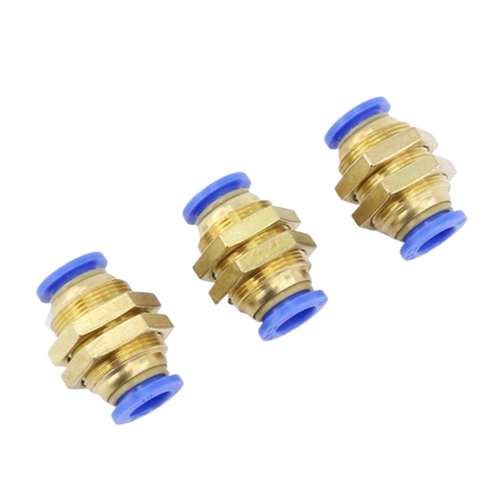 IDGTTLDF 5PCS Brass PM Tube Push Into Gas Connector 12mm OD Hose Air Pneumatic Straight Bulkhead Union IDGTTLDF
