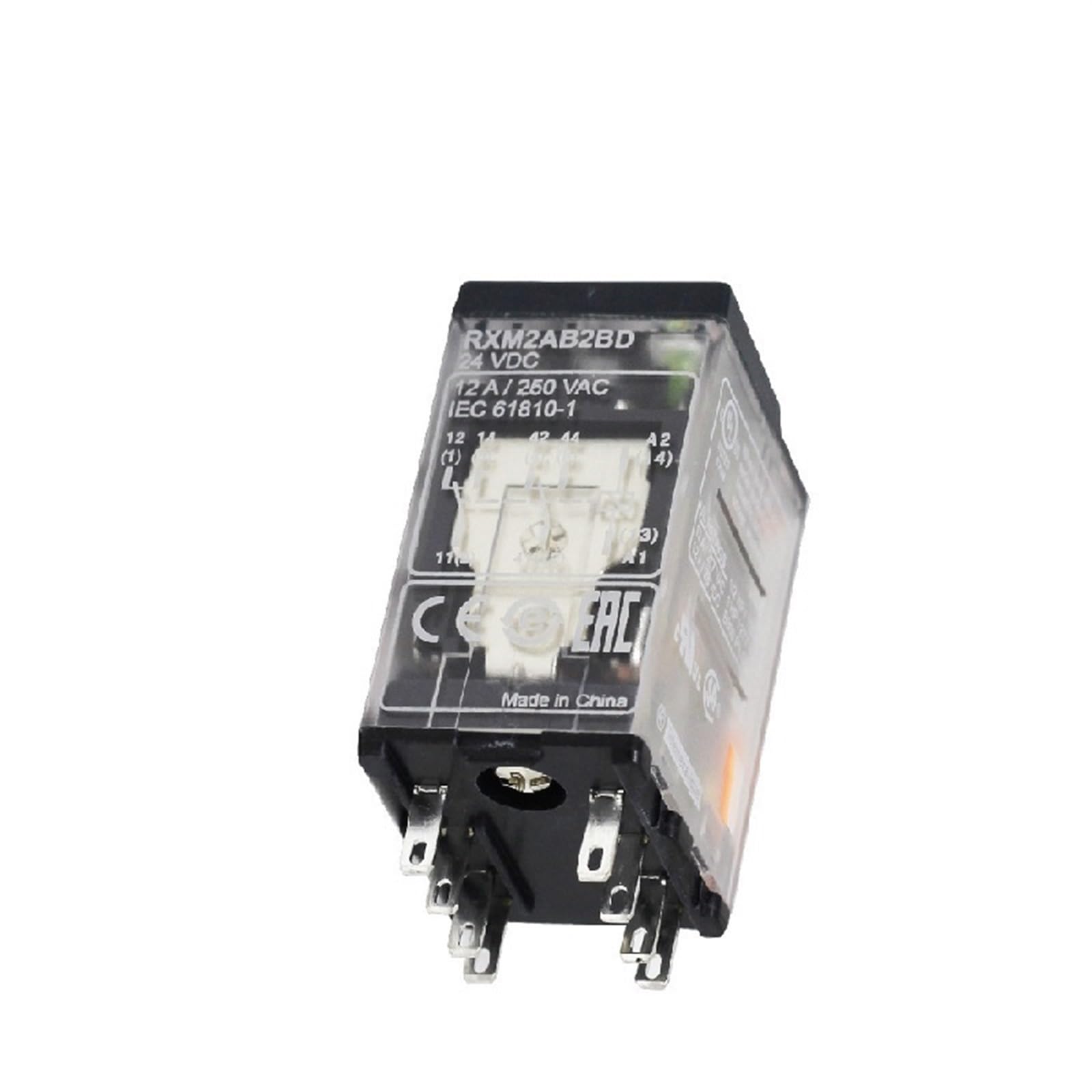 MOBYAT Relés enchufables en Miniatura RXM eléctricos con LED RXM2A 2CO 12A 12 VDC-110 VDC 24 VAC-230 Vac electromagnéticos 5 uds (Size : RXM2AB2F7 120AC)