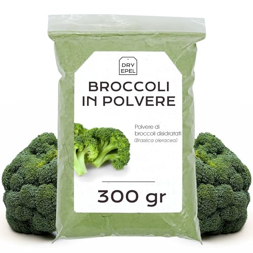 Broccoli in Polvere 300g - Broccoli Disidratati - Broccoli Essiccati - Verdure Disidratate Naturali - Senza Zucchero Aggiunto, Senza Conservanti, Senza Glutine