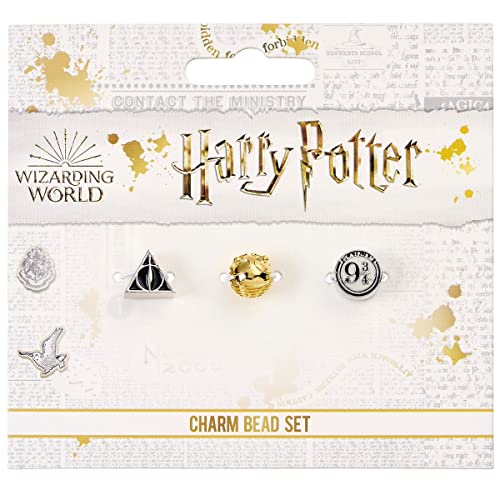 Harry Potter The Carat Shop HP000002 Official Set of Charms Deathly Hallows Golden Snitch & Platform 9 3/42