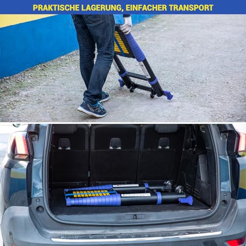Teleskopleiter 4,4m TELESCOVA14+, Aluminium, Faltbar, Ausziehbar, Multifunktion, Maximale Arbeitshöhe 5,3m, Abnehmbare Haken, 5 Jahre Garantie