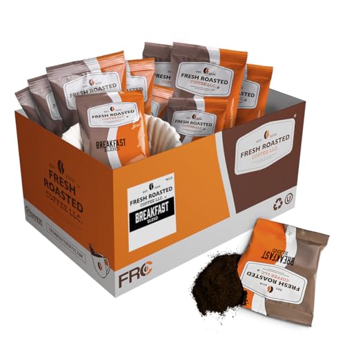 Image of Fresh Roasted Coffee, Breakfast Blend Drip Ground Fractional Packs, Light Roast, Kosher, 2.25 oz, 96 Count