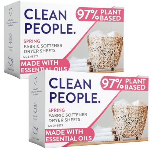 The Clean People Fabric Softener Sheets - Dryer Sheets - Softens & Removes Static Cling - Vegan...