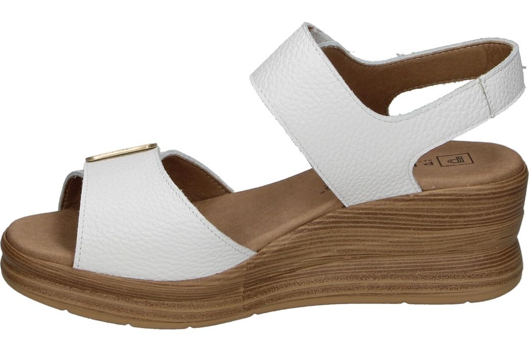 PITILLOS Sandalias de Piel Mujer – Sandalia con Cuña en Color Blanco – Sandalia de Verano – Cuña Alta y con Plataforma – Estilosas – Modelo 11054 – 39 EU