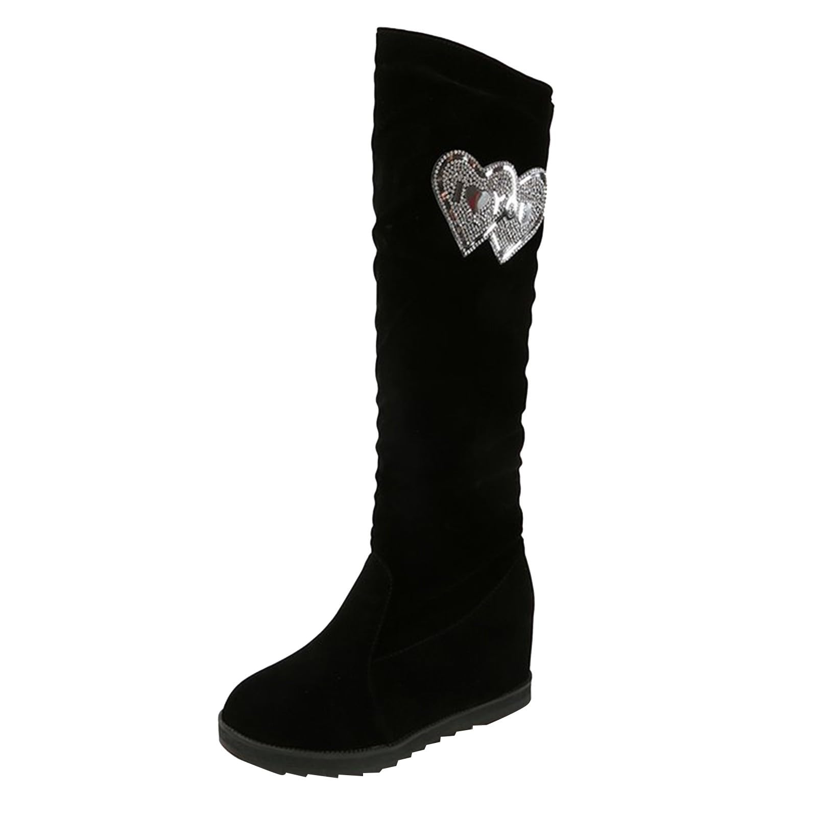 Womens Knee High Boots Comfortable Platform Flat Long Tall Boot Stylish Round Toe Fall Winter Casual Boots for