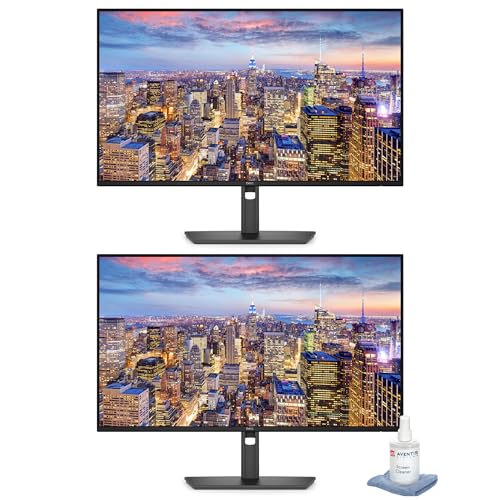 Image of Dell Pro P P2726H 27″ Full HD (1920 x 1080) 120Hz LED Business Monitor, 2-Pack Bundle with Adaptive-Sync, Mount Compatible, Anti-Glare, USB Type-C, HDMI, DisplayPort, Black, Cleaning Kit