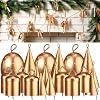 Kasyat 20 Pcs Christmas Decor Bells Vintage Rustic Metal Cow Bells Antique Hanging Cow Handmade Bells with Jute Rope Ribbon Velvet Ribbon for Farmhouse Holiday Decor Wall Accents and Gifts
