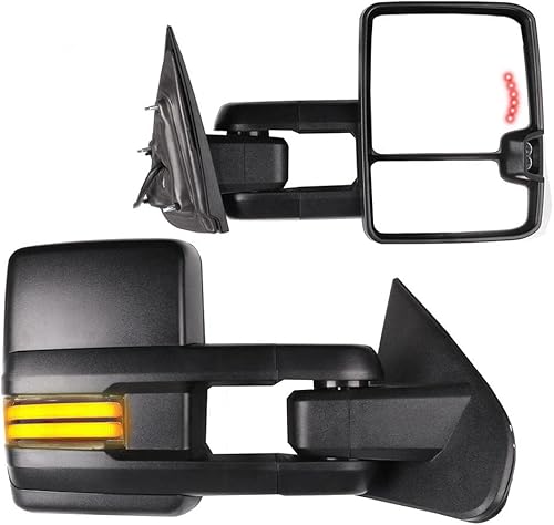 SCITOO Espejos de remolque compatibles con Chevy para GMC Silverado Sierra 2014-2018 espejos de remolque con calefacción eléctrica lado izquierdo