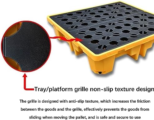 Drum Spill Containment Pallet, Stackable Leak-Proof Platform with Drain Outlet for Oil Drum Storage and Spill Prevention,67x67x15CM