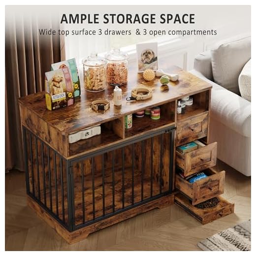 Farmhouse 48'' Dog Crate and Storage