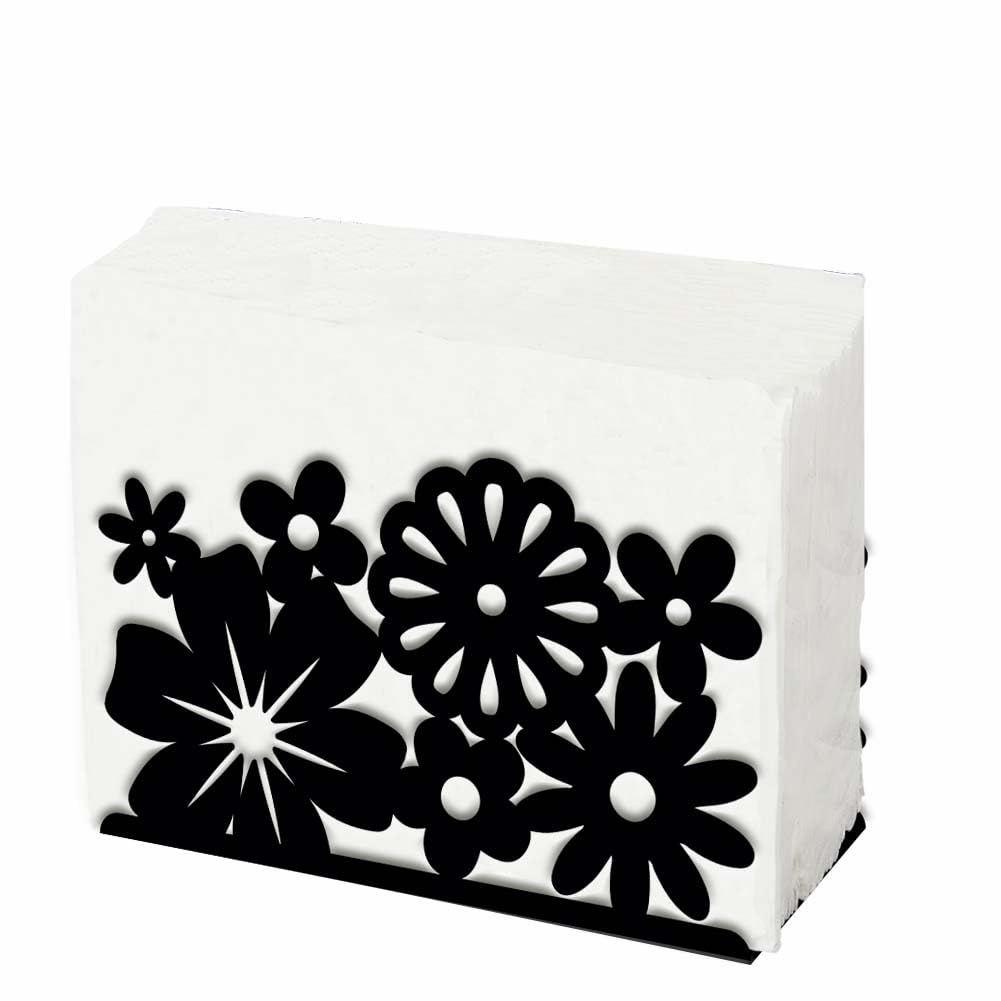 SUPERDANT Portatovaglioli Da Tavolo Portarotolo In Metallo Nero Dispenser Flora Portatovaglioli da Cocktail Da Tavola Porta Tovaglioli Verticale per Cucina Caffetteria Sala Da Pranzo