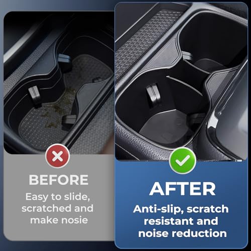 Image of Center Console Cup Holder Inserts for Honda CRV 2026 2025 2024 2023, Interior Accessories Car Cup Holder for 2023-2026 CR-V, Black
