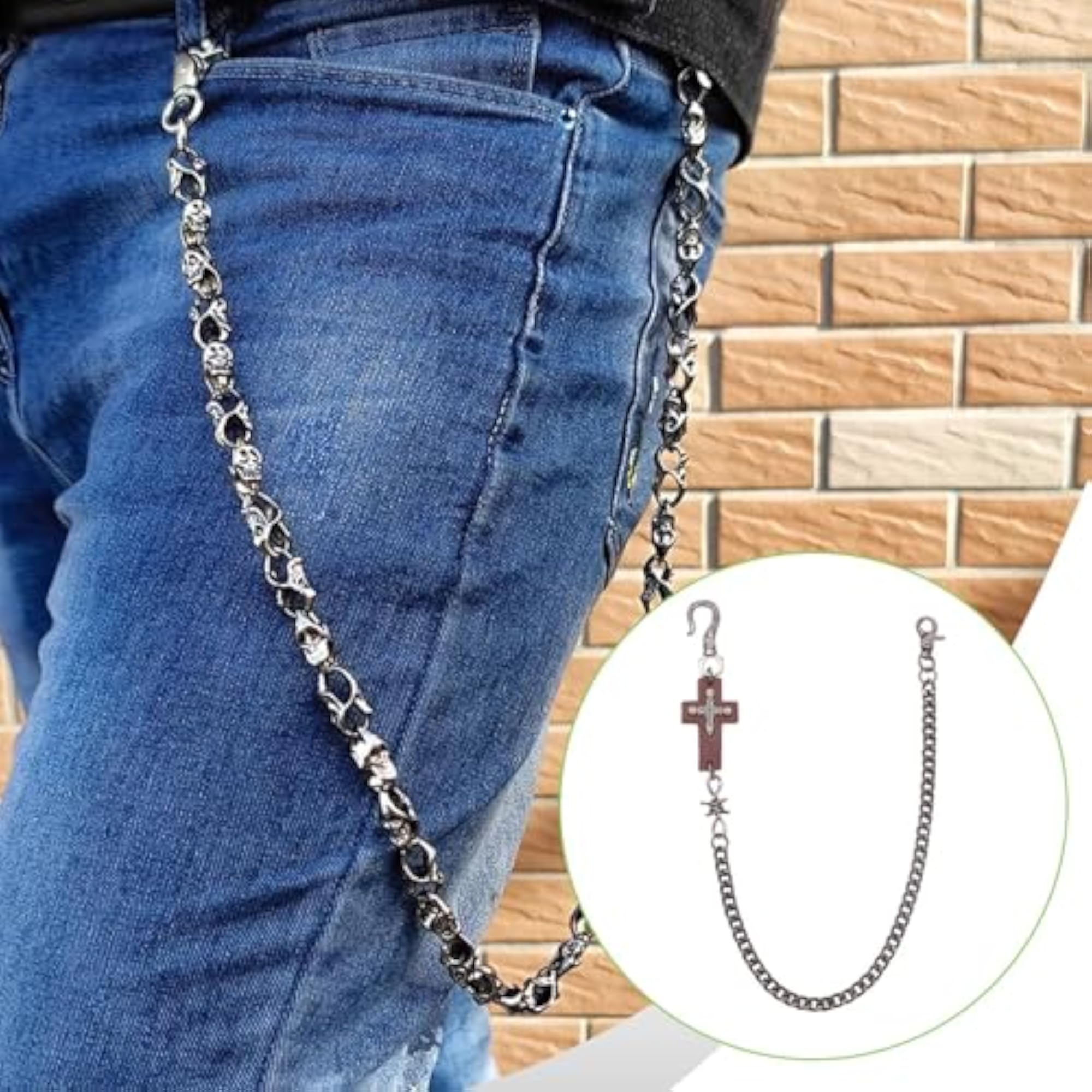 Fashion Goth Pants Chain Accessories for Men & Women, Brown
