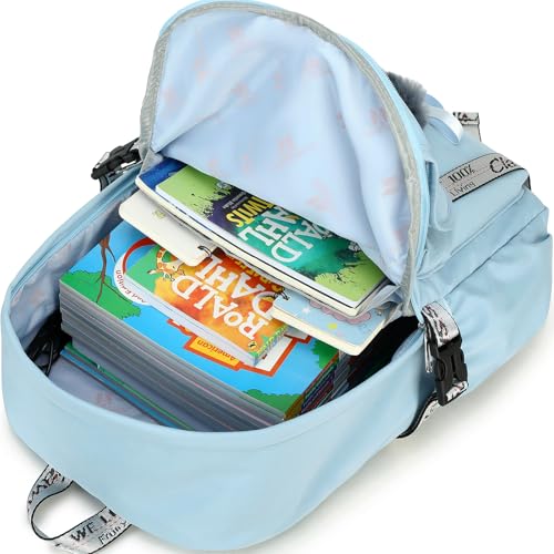 Spotted Tiger School Backpack for Girls Bookbag School Bag Aesthetic Backpack for Teen Girls Women (Blue)4