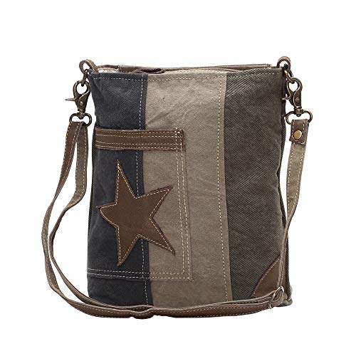 The Pocket Star Upcycled Canvas and Genuine Leather Crossbody Bag4
