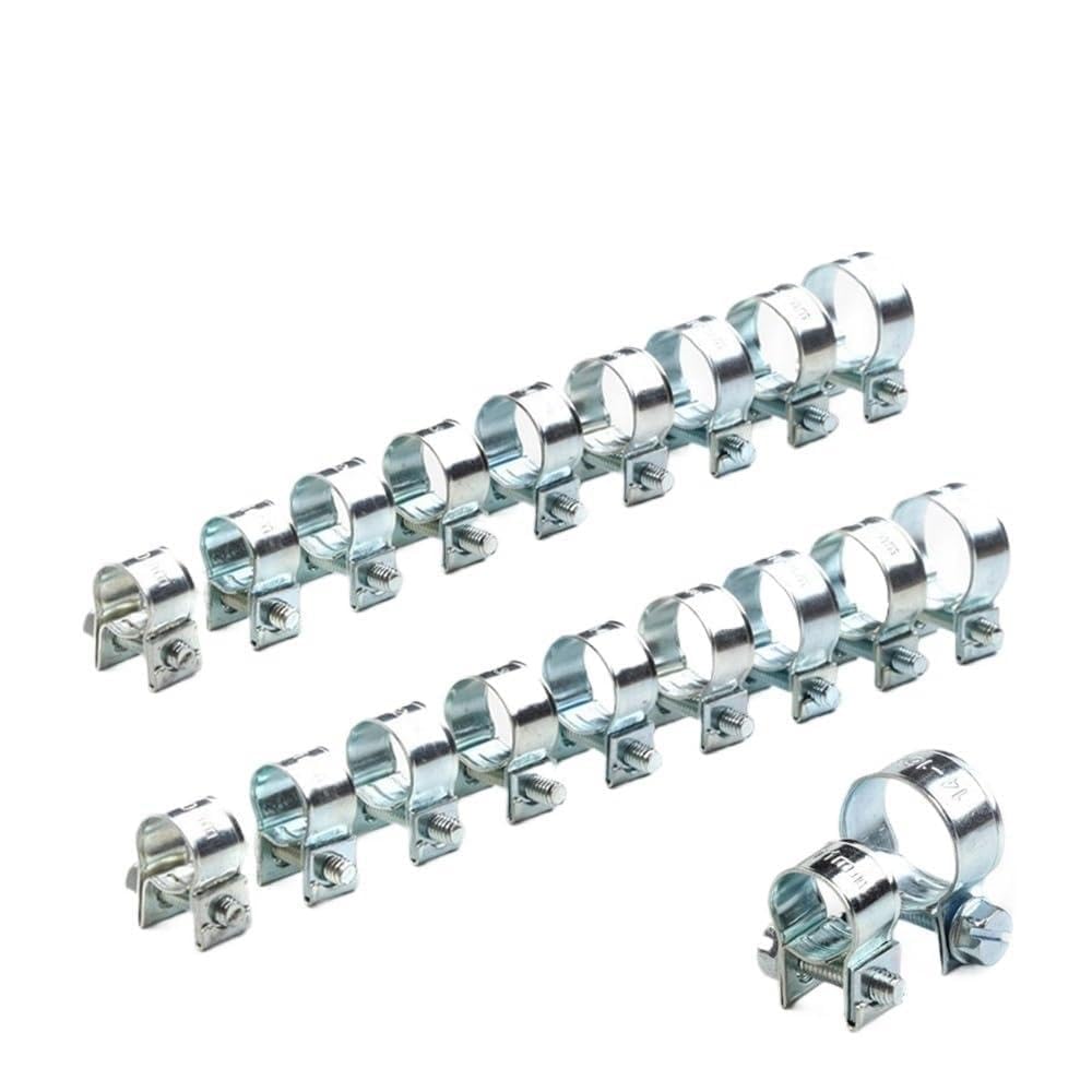 Nhafgrdb One Color Stainless Steel Hose Clips， 10/50 Pcs Mini Fuel Injection Hose Air Clamps Petrol Pipe Clips 6-20Mm(16-18Mm)
