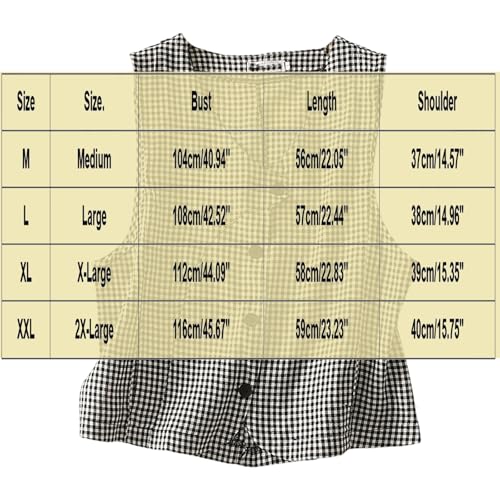 HGps8w Women's Vintage Plaid Linen Vest Casual Lightweight Button Down Sleeveless V Neck Waistcoat Jacket3