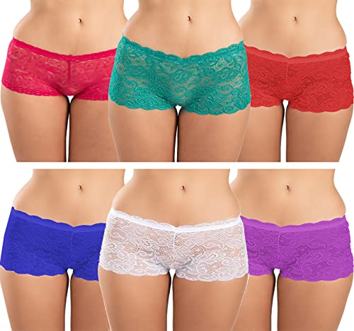 Image of FIMS - Fashion is my style Cotton Lycra Net Boy Short Panty for Womens, Mid Rise, Satin, Hipster Panties, Daily Use, Back and Front Coverage, Brief, See Main Image to Check How Many Panty You Will Get